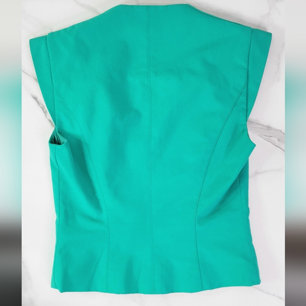 Bebe Structured V-Neck Vest Top With Gold Zippers & Functional Pockets - SIZE 0 - Picture 13 of 13